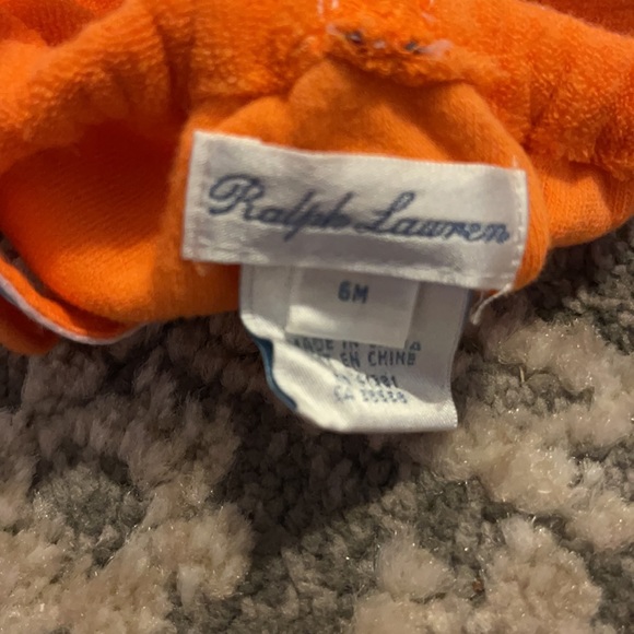 Ralph Lauren orange terry bubble with ribbon & bow 6 months - Picture 5 of 8